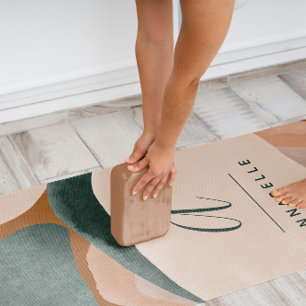 モノグラムモダンラストグリーン抽象芸術シックスタイリッシュy ヨガマット