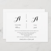 モノグラムモダンリハーサルのディナー招待状 招待状 (正面/裏面)