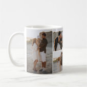 モノグラムモダンリースエレガント写真コラージュ コーヒーマグカップ (左)