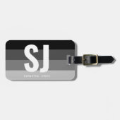 モノグラムモダンレインボーはっきりしたイニシャル ラゲッジタグ (正面横)