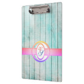 モノグラムモダンレトロアンティークパターンヴィンテージウッド クリップボード (左)