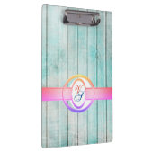 モノグラムモダンレトロアンティークパターンヴィンテージウッド クリップボード (右)