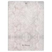 モノグラムモダンレトロアンティークパターンヴィンテージピンク クリップボード (裏面)