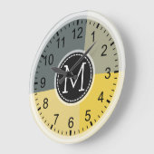 モノグラムモダンレトロカラー幾何学的#5 ラージ壁時計 (傾斜)