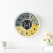 モノグラムモダンレトロカラー幾何学的#5 ラージ壁時計 (ホーム)