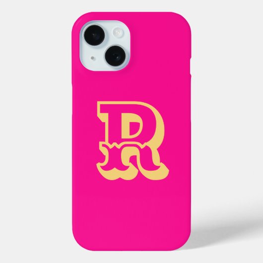 モノグラムモダンレトロホットピンク Case-Mate iPhoneケース (裏面)
