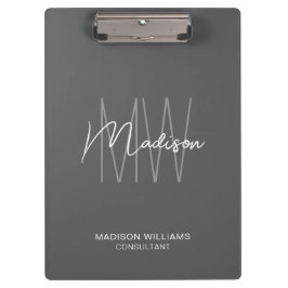 モノグラムモダンロゴグレーコンサルタント クリップボード
