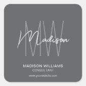 モノグラムモダンロゴグレーコンサルタント スクエアシール (正面)