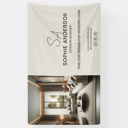 モノグラムモダンロゴフォトプロフェッショナル事業 横断幕 (縦)