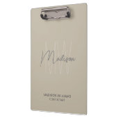 モノグラムモダンロゴベージュコンサルタント クリップボード (左)