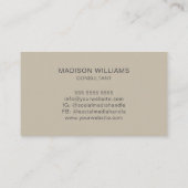 モノグラムモダンロゴベージュコンサルタント 名刺 (裏面)