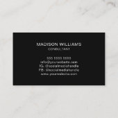 モノグラムモダンロゴ名白黒コンサルタント 名刺 (裏面)