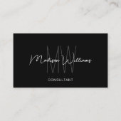 モノグラムモダンロゴ名白黒コンサルタント 名刺 (正面)