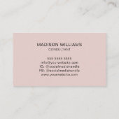 モノグラムモダンロゴ名赤面ピンクコンサルタント 名刺 (裏面)