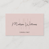モノグラムモダンロゴ名赤面ピンクコンサルタント 名刺 (正面)