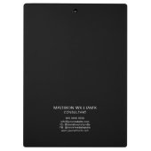 モノグラムモダンロゴ白黒コンサルタント クリップボード (裏面)