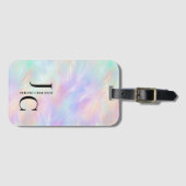 モノグラムモダンロゴ虹色オパールスタイリッシュ ラゲッジタグ (正面横)