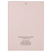 モノグラムモダンロゴ赤面ピンクコンサルタント クリップボード (裏面)