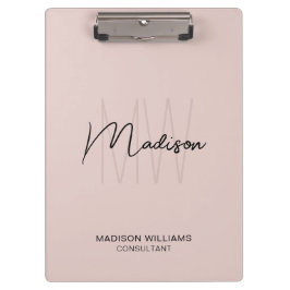 モノグラムモダンロゴ赤面ピンクコンサルタント クリップボード