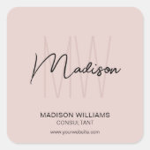 モノグラムモダンロゴ赤面ピンクコンサルタント スクエアシール (正面)