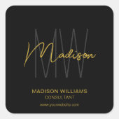 モノグラムモダンロゴ黒金ゴールドコンサルタントシール スクエアシール (正面)