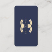 モノグラムモダンロゴCイニシャルダークブルー金ゴールド 名刺 (正面)