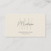 モノグラムモダンロゴQRコードクリームタンコンサルタント 名刺 (正面)