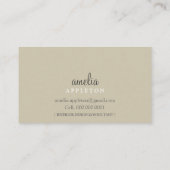 モノグラムモダンロスタイリッシュエレガントータのマルーン核果 名刺 (裏面)