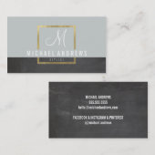 モノグラムモダンロ頭が切れるゴ金ゴールドボックス灰炭 名刺 (正面/裏面)