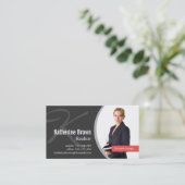 モノグラムモダン不動産仲介業者フォト名刺 名刺 (スタンド正面)