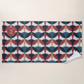 モノグラムモダン付きビーチタオル型模様 ビーチタオル (正面)