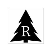 モノグラムモダン付き幾何学的ツリーシルエット ラバースタンプ (インプリント)