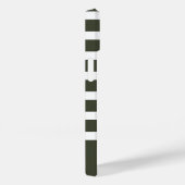 モノグラムモダン付き森の緑と白ストライプの Case-Mate iPhoneケース (裏面 / 右)