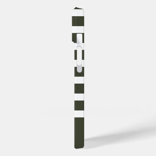 モノグラムモダン付き森の緑と白ストライプの Case-Mate iPhoneケース (裏面 / 左)