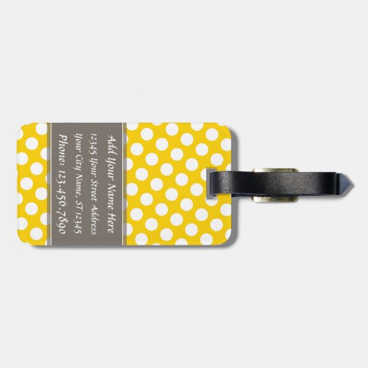 モノグラムモダン付き水玉模様パターン ラゲッジタグ (裏面横)