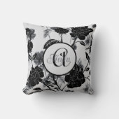 モノグラムモダン付き蝶フローラノワール クッション (正面)