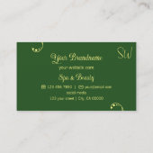 モノグラムモダン付き黄と緑のシック華美なシック 名刺 (裏面)