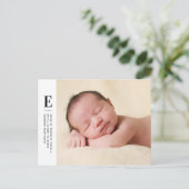 モノグラムモダン写真の誕生の発表はがき ポストカード (スタンド正面)