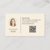 モノグラムモダン写真QRクリームプロフェッショナル 名刺 (裏面)