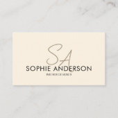 モノグラムモダン写真QRクリームプロフェッショナル 名刺 (正面)