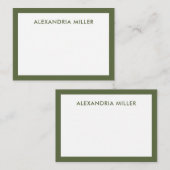 モノグラムモダン名オミニマルリーブ ノートカード (正面/裏面)