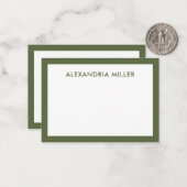 モノグラムモダン名オミニマルリーブ ノートカード (正面/裏面インサイチュ)