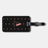 モノグラムモダン名バラ金ゴールドブラック水玉模様 ラゲッジタグ (裏面横)
