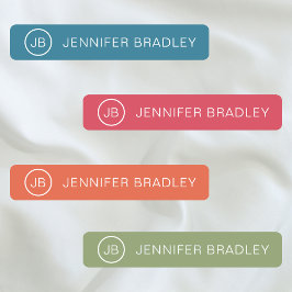 モノグラムモダン名前をカスタムするカラフルガーリー ラベル