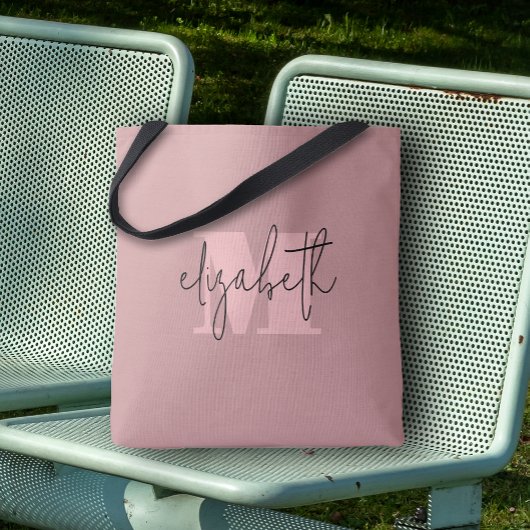 モノグラムモダン名前をカスタムするダスティバラ トートバッグ