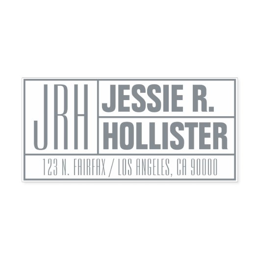 モノグラムモダン名又は事業差出人住所 セルフインキングスタンプ (デザイン)