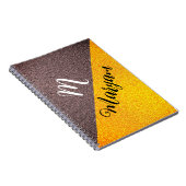 モノグラムモダン名 – ブラック金ゴールドスパイラルノートブック ノートブック (右側)