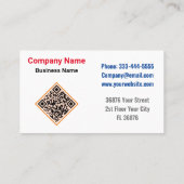 モノグラムモダン名 – QRミニマル赤面ピンク 名刺 (裏面)