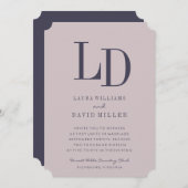 モノグラムモダン型結婚式招待状 招待状 (正面/裏面)