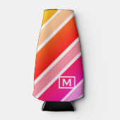 モノグラムモダン夏ストライプのかわいいクール ボトルクーラー (正面)